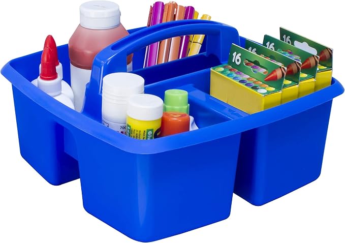 Storex 3-Compartment Small Caddy – Multipurpose Classroom Organizer with Handle, Assorted STEAM Colors, 6-Pack (00940A06C) - Image 8