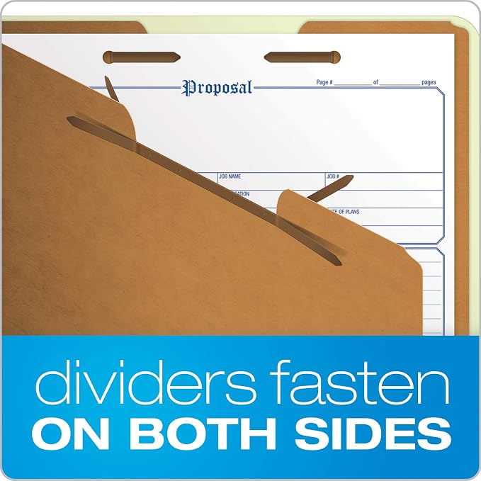 Pendaflex Classification Folders – 2 Dividers, Light Green, Letter, 10/BX (17173) (Pack of 5) - Image 4