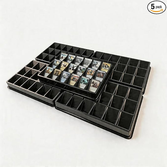 Card Sorting Tray 5ct – 18 Compartment Each, Stackable Trading Card Organizer for TCG, Durable Card Storage Sorter for Sports MTG Cards by Unknown
