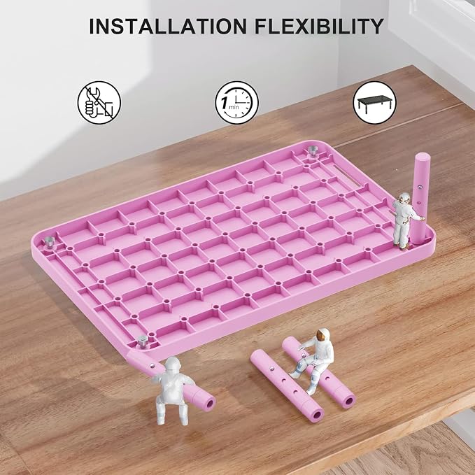 WALI Computer Monitor Stand for Desk, Adjustable Laptop Riser, up to 44 lbs | Desk Monitor Riser Underneath Storage, Fits Notebook, Laptops, Printers, for Home, Office, School (PTT001-P),1 Pack, Pink - Image 8