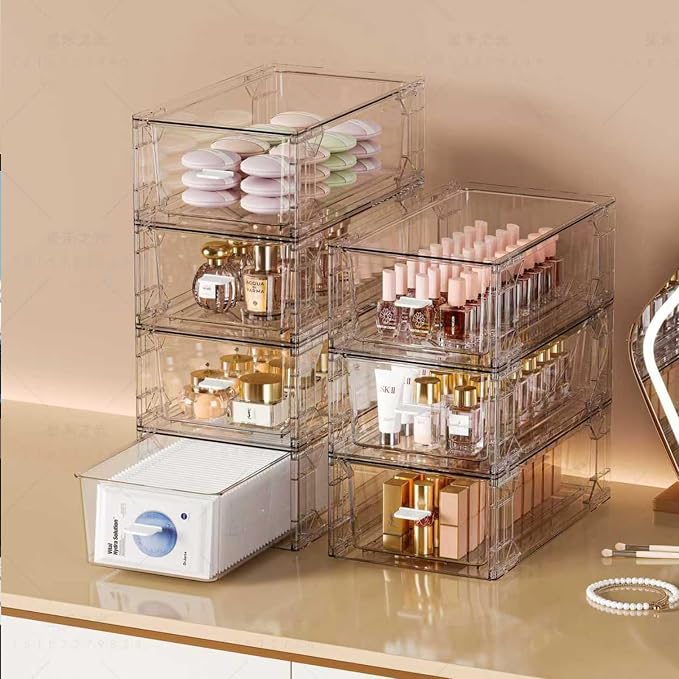clear Drawer-Type Plastic Storage Box Bins Organizer，Family First Aid Kits Medicine cabinet Box Organizer,Closet ，Shelf，Ointments, Adhesive Bandages，Cosmetics,Office Items (clear, ZZ6L) - Image 6