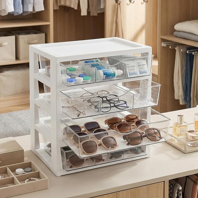 novelinks Drawer Organizer, 4-Tier Paper Organizer Drawers with Dividers | Plastic Desk Organizers and Accessories with Drawers, Under Desk Drawer, File Organizer for Desk, Office Supply Organizer - Image 5