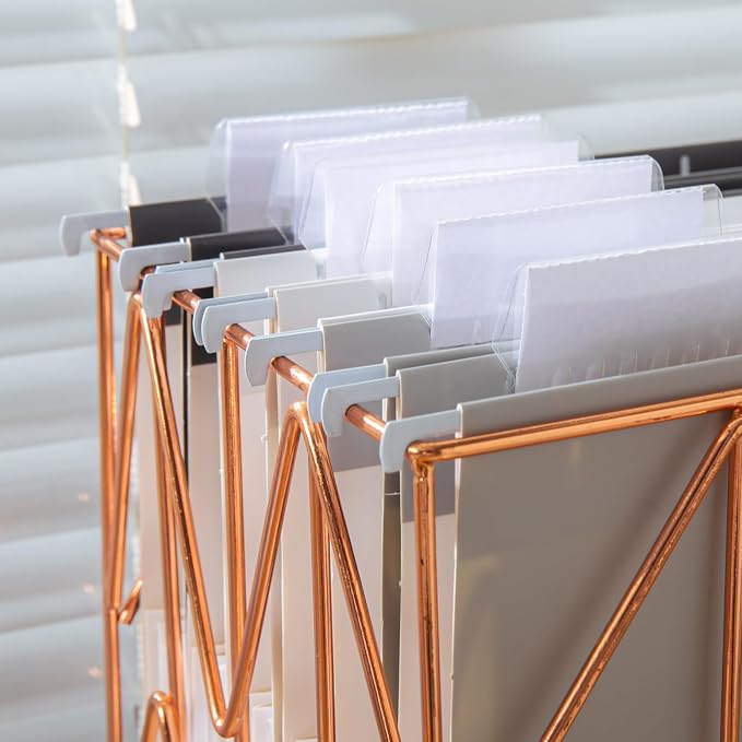 Y YOMA Letter Size - 6 Pack Extra Capacity Hanging File Folders Accordion Decorative Reinforced File Folder Cute Colored Expandable Folder for Office Home with 1/5-Cut Adjustable Tabs, Ash Grey - Image 8