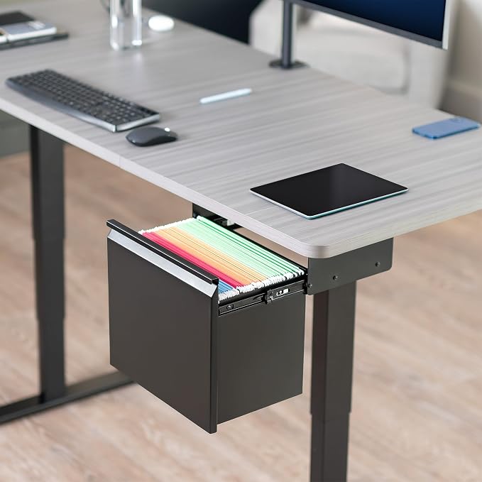 VIVO Black Under Desk Filing Cabinet, MOUNT-FCD1S-B | Metal Office Storage Drawer, Holds 22 lbs, for 8.5 x 11 inch Letter-Size Folders - Image 3