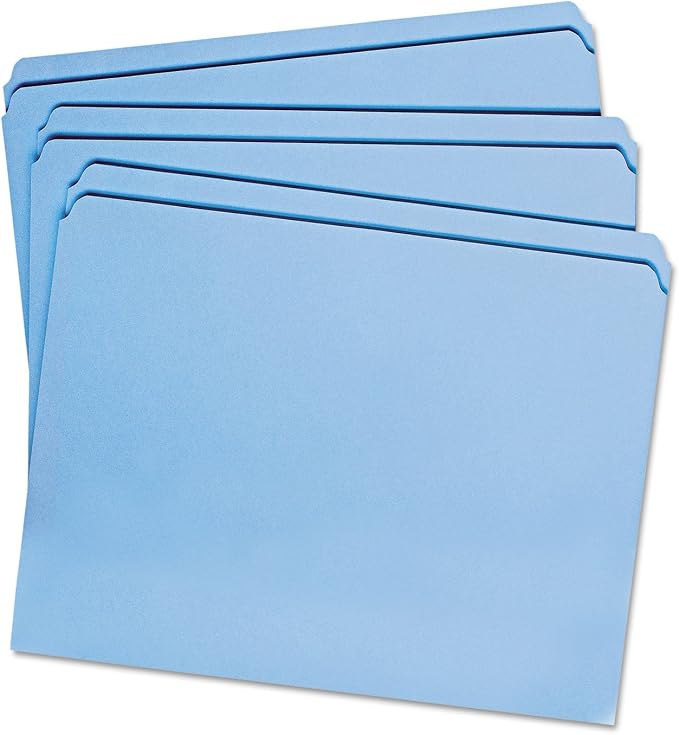 Smead File Folder, Reinforced Straight-Cut Tab, Letter Size, Blue, 100 per Box (12010) - Image 3