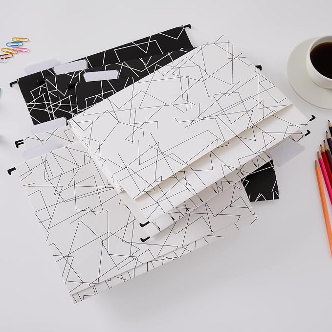 Y YOMA File Folder with Outside Pocket, 8.5 x 11-Inch, Black & White - Image 8