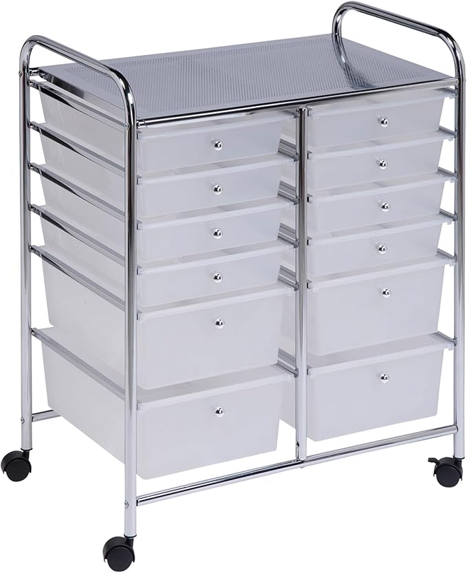 Honey-Can-Do Rolling Storage Cart and Organizer with 12 Plastic Drawers by Honey-Can-Do