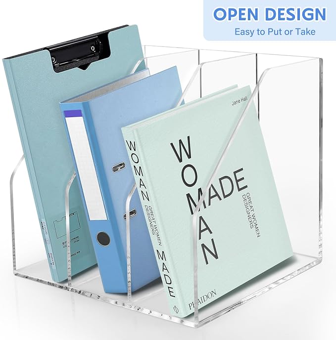 Acrylic Paper Tray Stackable Letter Organizers, Clear Paper Tray Desk Organizer, 3-Tier, Desk A4 File Holder for Office Document Desktop File Tray-2pack - Image 6