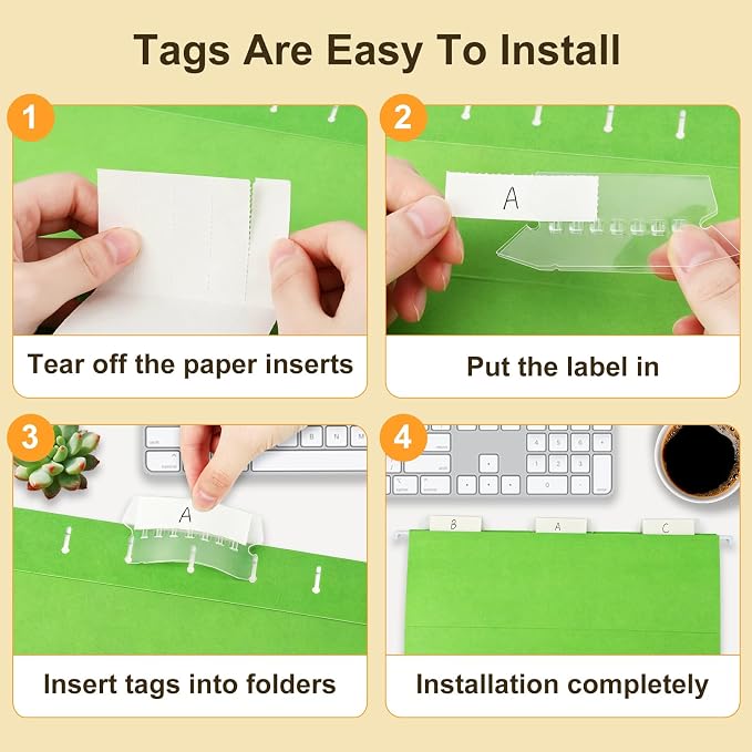Hanging File Folders, 100 Pack Letter Size Hanging File folders with 1/5-cut Tabs, Stay Organized for Your Home and Office Bulk File, Documents and Paper, 10 Colors - Image 9
