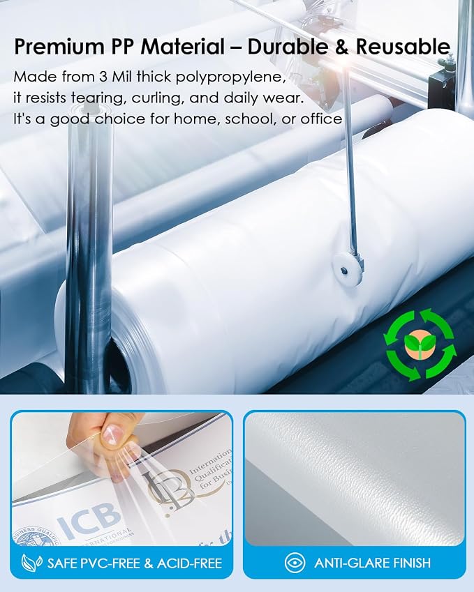 KTRIO Non Glare Sheet Protectors for 3 Ring Binder 200 Pack, 8.5 x 11 inch | Reduce Glare Clear Page Protectors Letter Size Plastic Paper Sleeves, Acid-Free, Top Loading, Business Office School Supplies - Image 2