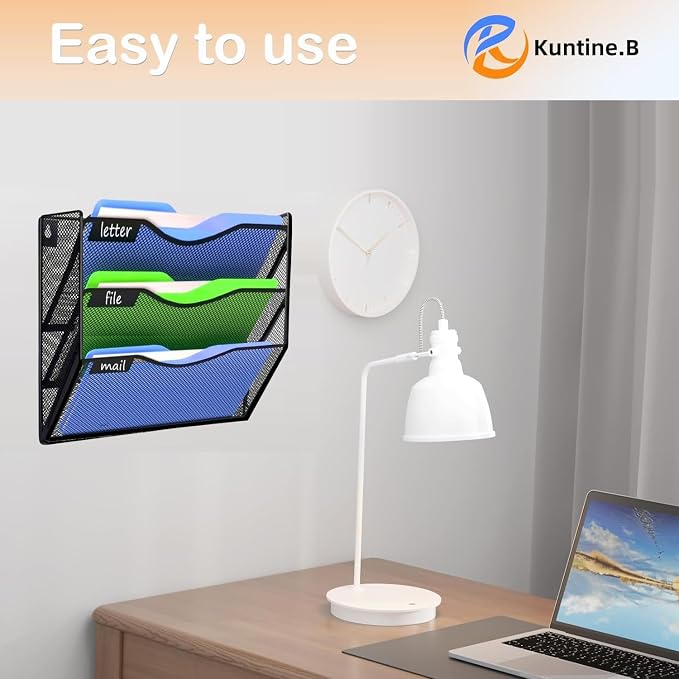 Kuntine.B Wall File Organizer Office Hanging Magazine Holder Wall File Organizer for Office Home - Image 7
