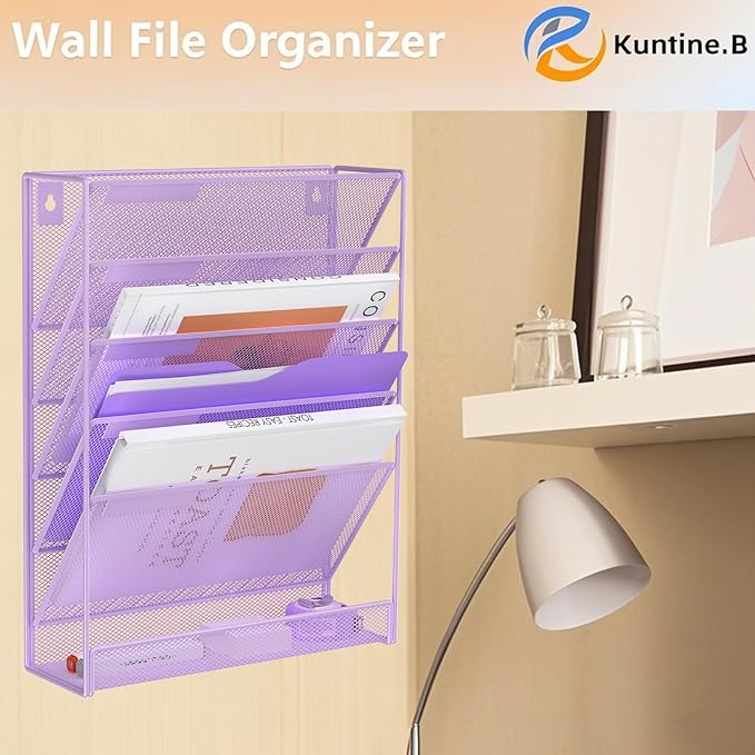 Kuntine.B Wall File Organizer Office Hanging Magazine Holder Wall File Organizer for Office Home - Image 6