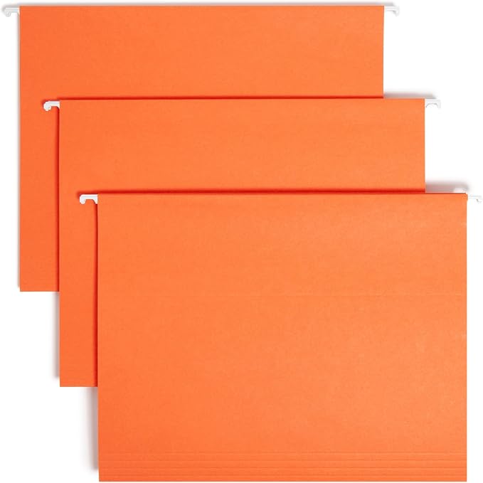 Smead Standard Hanging File Folders, 25 Count, Orange, 1/5-Cut Adjustable Tabs, Letter Size (64065) by SMEAD
