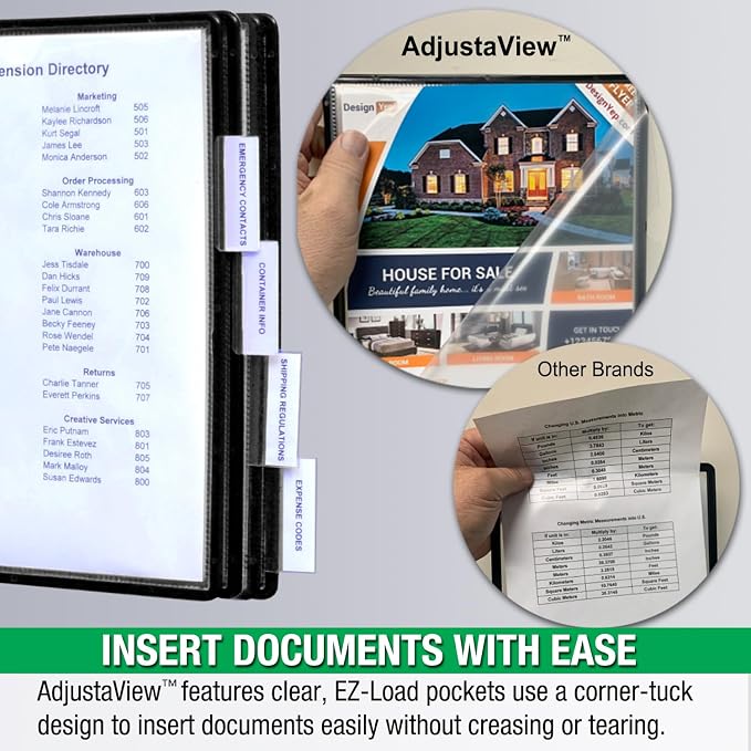 Ultimate Office FASTFIND 10-Pocket WALL Reference Display Organizer, Black | The Original 10-Pocket Wall Organizer Displays 20-Letter Size Sheets. Flip to Find Your Most Important Documents in Seconds - Image 4