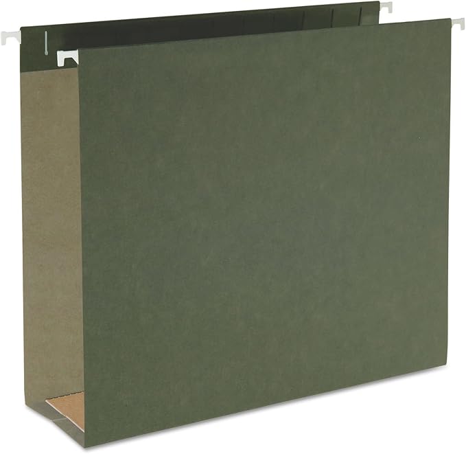 Smead Supplies Extra Capacity Hanging File Folders, 25 Reinforced Hang Folders, Heavy Duty 3 Inch Expansion, Designed for Bulky Files and Charts, Letter Size, Standard Green, 25 Pack (64279) - Image 4