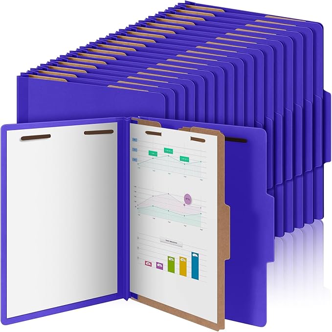 60 Pcs Skyygemm Classification Folder Letter Size, 1 Divider,Purple | Back to School Supplies, File Organizer with Fastener, Expanding File Organizer Bulk for Office Employee, Staff, Teacher by Skyygemm