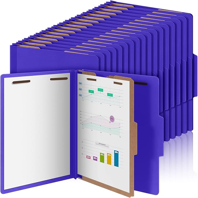 72 Pcs Skyygemm Classification Folder Letter Size, 1 Divider,Purple | Back to School Supplies, File Organizer with Fastener, Expanding File Organizer Bulk for Office Employee, Staff, Teacher by Skyygemm