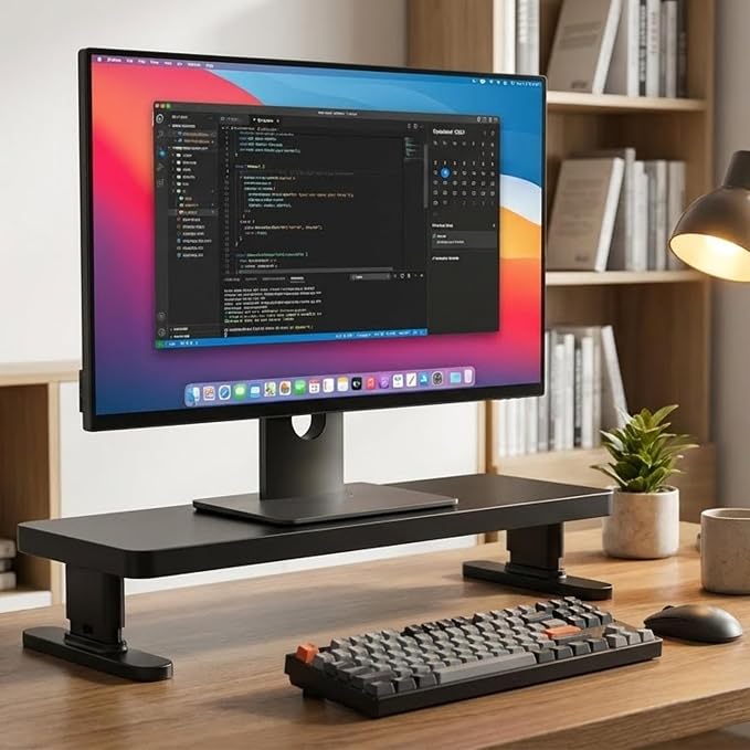 Adjustable Monitor Stand with 4 height options, Desk Shelf for Top of Desk Adjustable - Image 3