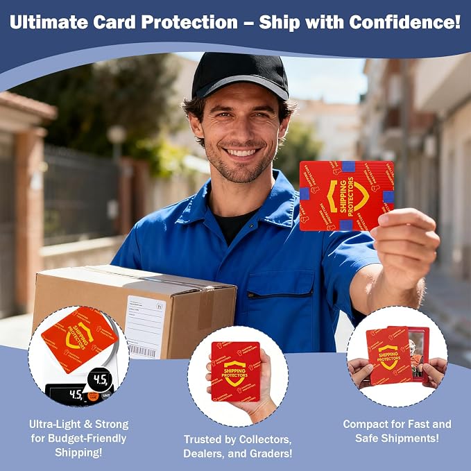 510-Pack Trading Card Shipping Protectors 3.5'' x 4.5'' with 4 Rolls of Tape, Heavy Duty Corrugated Sheet for Safe Shipping, Precut Card Mailers for Sports, MTG, and Collectible Cards (Red) - Image 7