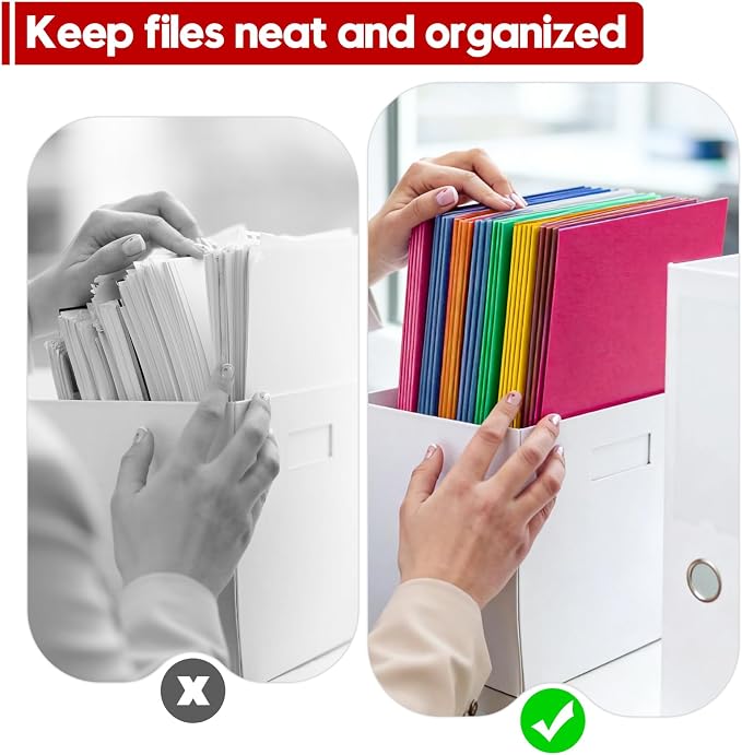 100 Pack Multicolor Paper Pocket Folders, 2 Pocket File Folders Letter Size, Heavy Duty Bulk Folders with Business Card Slot for Office, Classroom and School, Business, Home Use, Assorted 5 Colored - Image 5