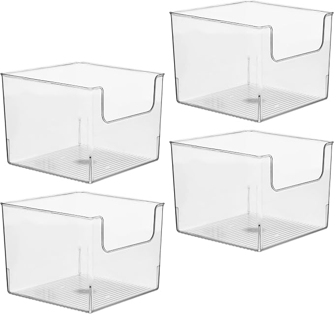 iDesign Open-Front Storage Bin, Set of 4, Clear | For Kitchen, Pantry, Bathroom, Office, Made in USA - Image 9