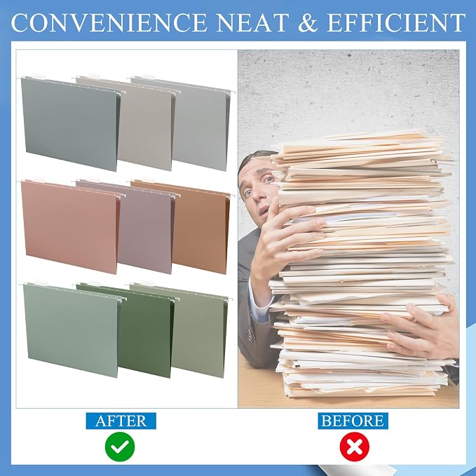 Yaomiao 24 Pcs 11.6 x 9 Inches Decorative Hanging File Folders with Tabs Letter Size File Organizer Multicolor Hanging Folders for Home Classroom Office School Supplies, 12 Color (Morandi Color) - Image 4