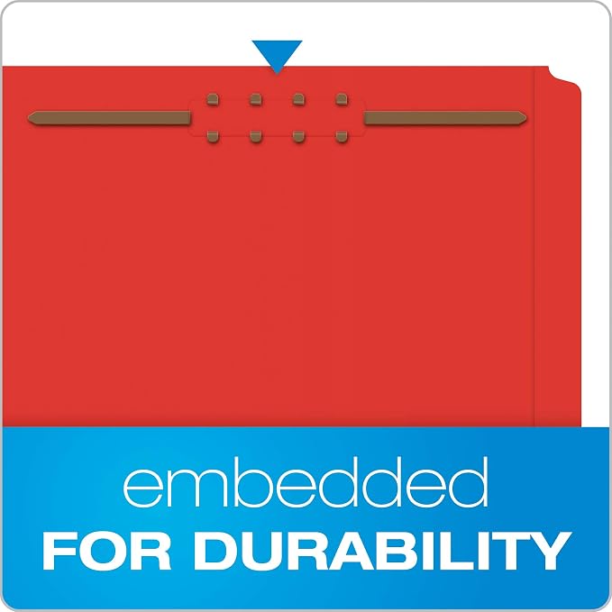 Pendaflex Fastener Folders, Letter Size, Red, 50 per Box, with 2 Fasteners and 1/3 Cut Tabs in Left, Right, Center Positions - Image 4