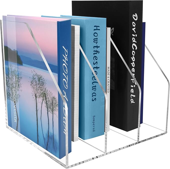 Acrylic Paper Tray Stackable Letter Organizers, Clear Paper Desk Organizer, 3-Tier, Desk A4 File Holder for Office Document Desktop File by WYFHLPMMA