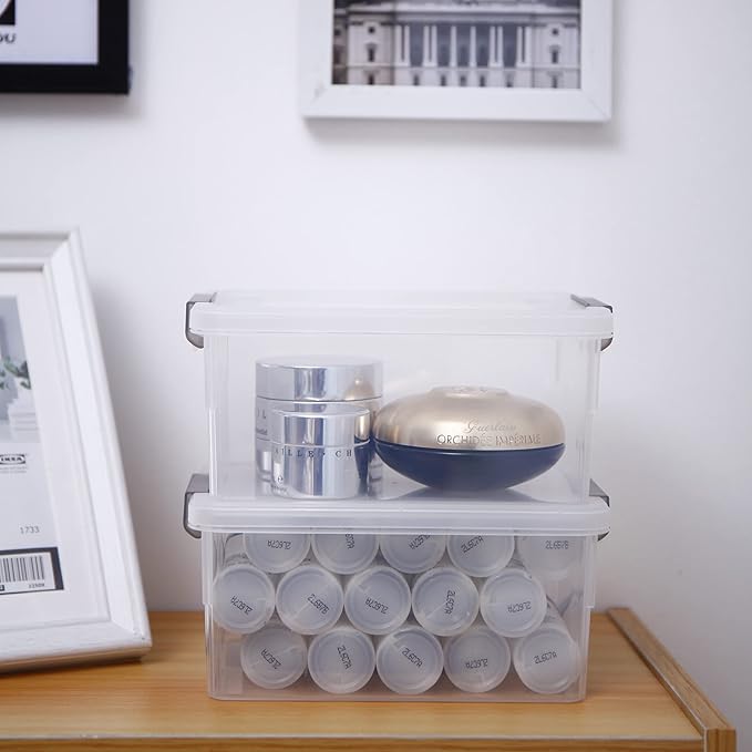 Citylife 6Packs 1.3Qt Small Storage Bins with Lids,Stackable Clear | Plastic Containers for Beads, Buttons, Sewing Supplies, Office Supplies and Small Toys - Image 4