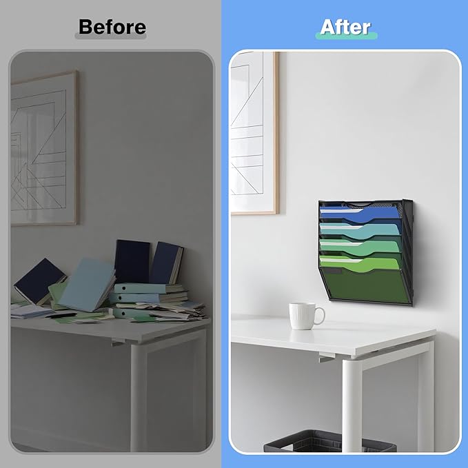 Kuntine.B Wall File Organizer Office Hanging Magazine Holder Wall File Organizer for Office Home - Image 5