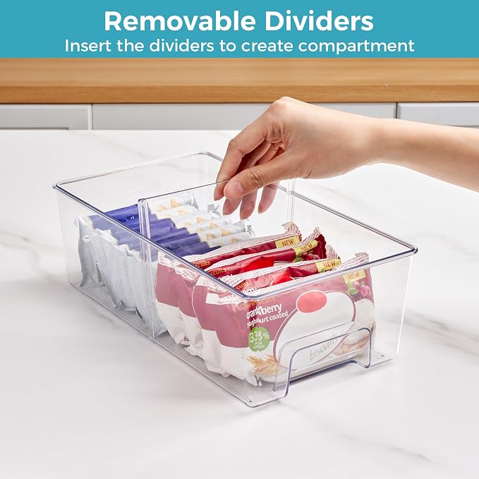 Vtopmart 6 Pack Clear Stackable Storage Drawers,Easy to Assemble Pantry Organizers and Storage with handles,Plastic Drawers for Kitchen Pantry,Cabinet,Under Sink Organization - Image 6