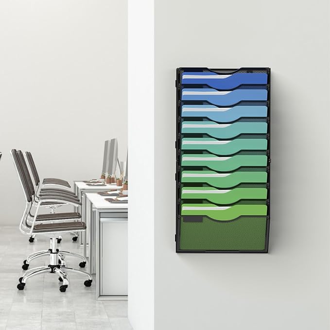 Kuntine.B Wall File Organizer Office Hanging Magazine Holder Wall File Organizer for Office Home - Image 6