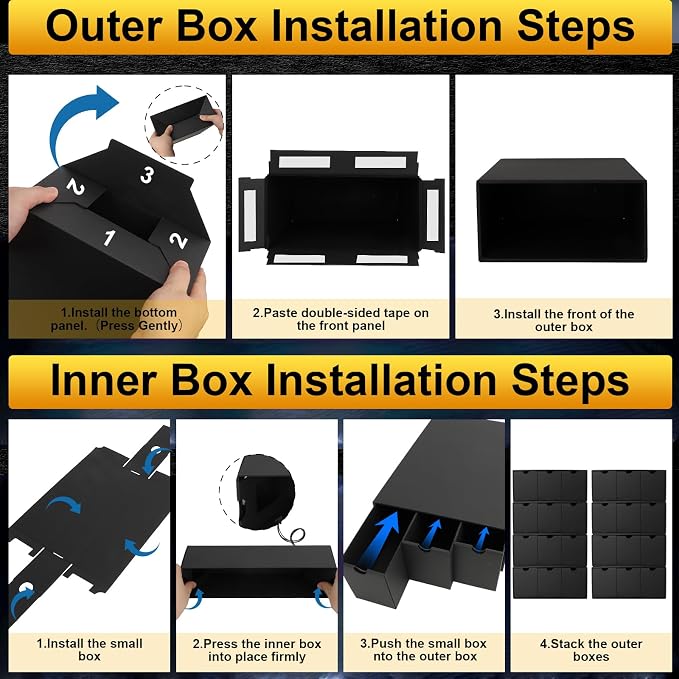 Trading Card Storage Box, 14400+ Card Organizer with 24 Inner Boxes & 72 Card Dividers, Fits Sleeved Cards & Toploaders for MTG, TCG, YGO, PTCG, Sports Cards, with Labels & Tapes - Image 6