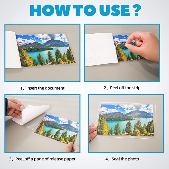 Uinkit 25Pack 4"x6" Self Seal Laminating Pouches, 10Mil Double-Sided for Recipe Cards & Photos, Waterproof Thick Plastic Sleeves to Preserve Pictures, Index Flashcards - Image 6
