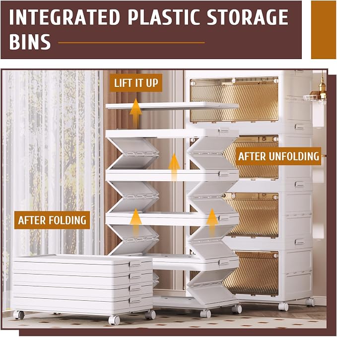 QudraKast 3-Tier Stackable Plastic Storage Bins - 67QT Stackable Storage Bins - Closet Organization, Suitable for Bedroom, Organization and Boxes for Study, Toy Room, Office - Image 2