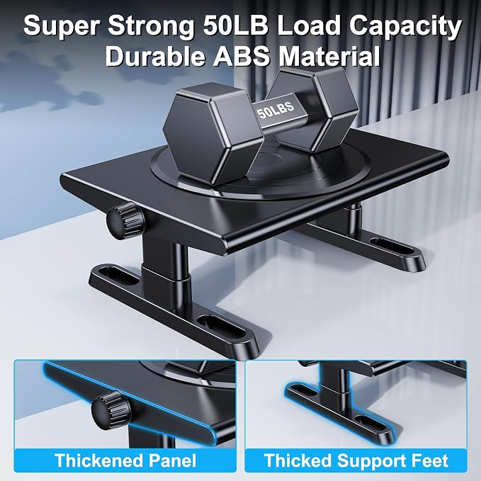 Monitor Stand Riser for Desk,360°Rotation Freely Height Adjustable by Knob,4.4-5.8 Inches,Ergonomic Monitor Stand Mount, Desktop Monitor Stand Riser for Computer,Laptop,Printer,Tv,Black - Image 4