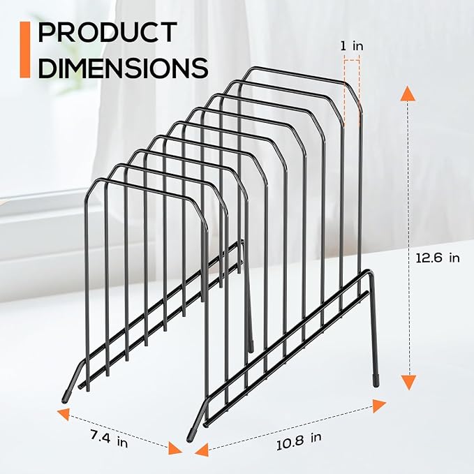 Incline Sorter Desk File Organizer, Metal Desk Magazine Folder Holder with 8-Section Vertical Compartments Rack File Organizer for Office, Home, School - Image 2