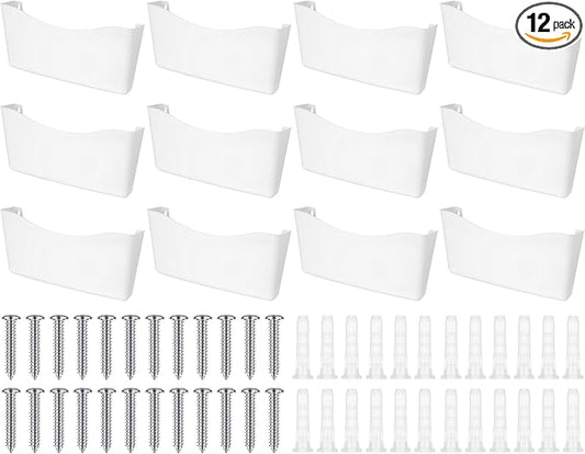 Colarr 12 Pcs Expandable Pocket Wall File Set Plastic Wall Mountable Space Saving Files Office Wall Organizer Wall Mount File Holder Wall Hanging File Organizer for Mail Letter Magazine (White) by Colarr