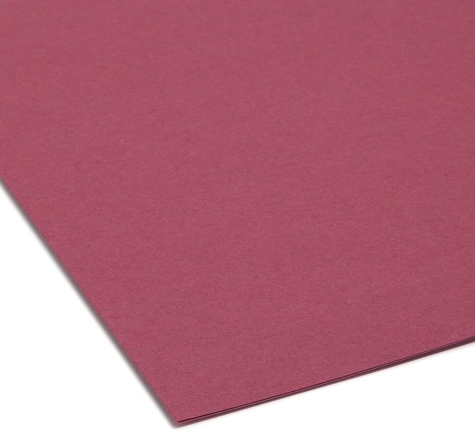 Smead Interior File Folder, 1/3-Cut Tab, Letter Size, Maroon, 100 per Box, Expandable File Folders for Filing Cabinet - Image 4