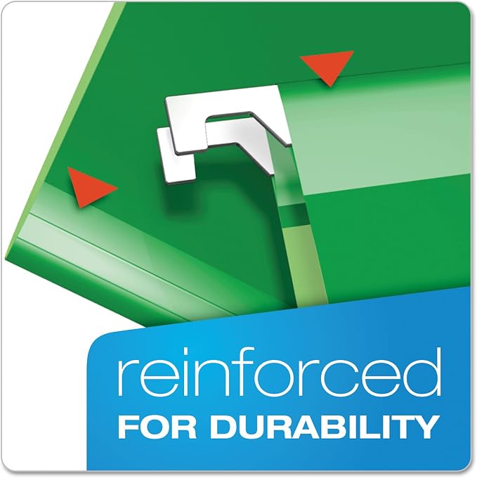 Pendaflex 4152X2BGR Reinforced 2-Inch Extra Capacity Hanging Folders, Letter, Bright Green, 25/Box - Image 3