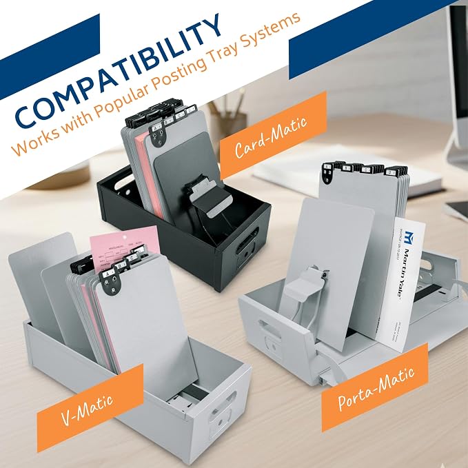 Martin Yale 14254 Posting Tray Index Set, 25 Press-Board Dividers for 6" x 9" Sheets, Includes A-Z Categories and Blank Inserts, Metal Tab Index - Image 7