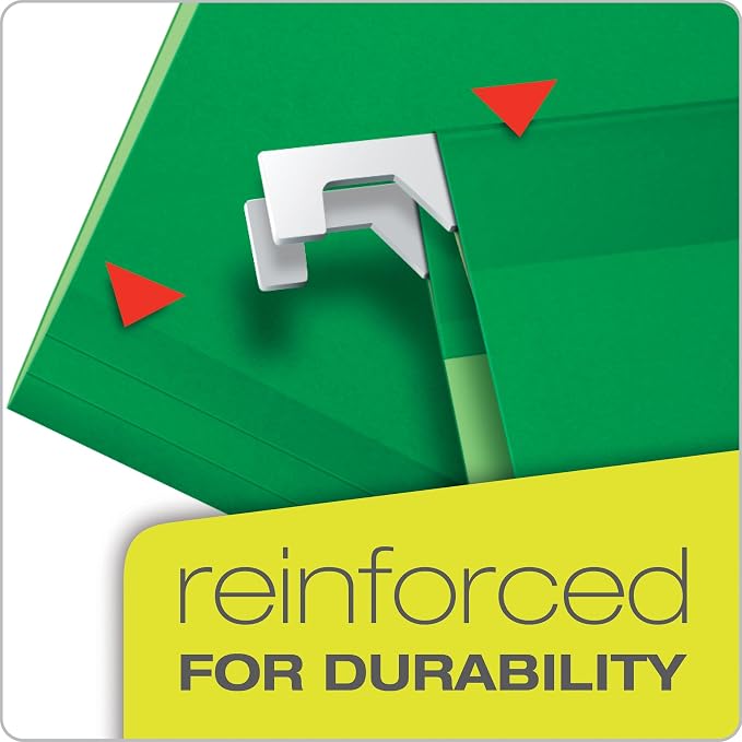 Pendaflex Reinforced Hanging Folders, Legal Size, Bright Green, 1/5 Cut, 25/BX (4153 1/5 BGR) (Pack of 2) - Image 2