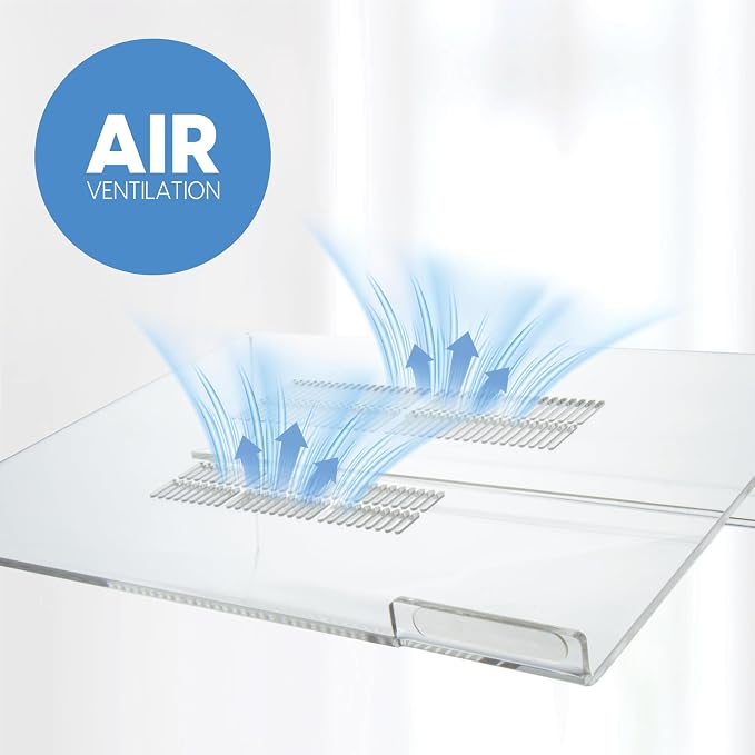 Mammoth DuraClear Acrylic Laptop Stand for Desk - Ergonomic 2.5" Elevation Acrylic Computer Riser - Laptop Stand Accessory for up to 21" Laptops - Image 5