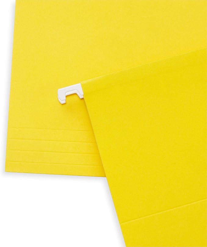 Blue Summit Supplies 50 Hanging File Folders, Letter Size, Yellow | Reinforced letter size, 1/5 cut tabs, plastic tabs and inserts included, for filing cabinet, home, and office - Image 5
