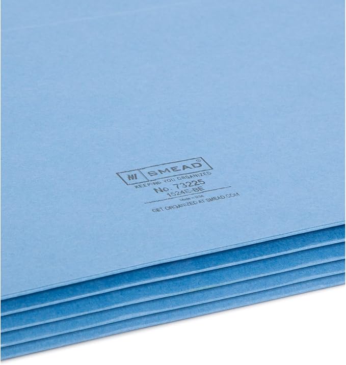 Smead File Pocket, Straight-Cut Tab, 3-1/2" Expansion, Letter Size, Blue, 25 per Box (73225) - Image 5
