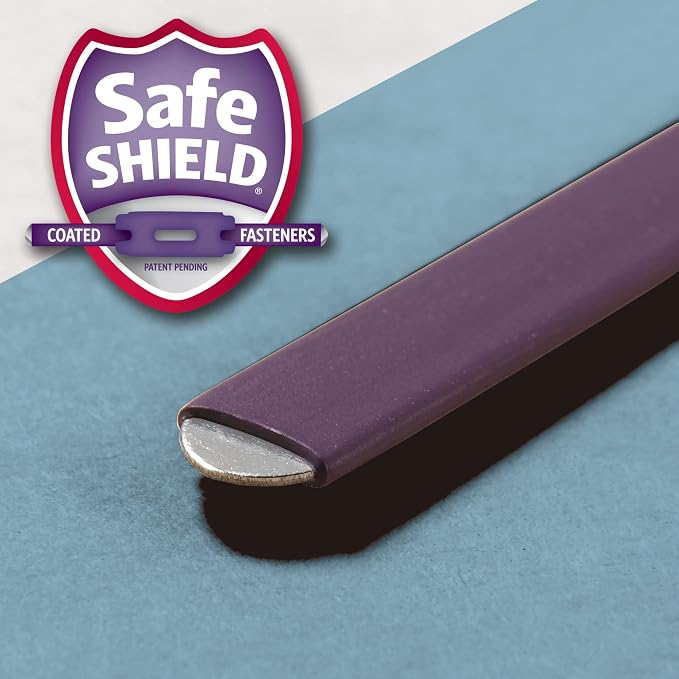 Smead Pressboard Classification File Folder with SafeSHIELD Fasteners, 2 Pocket Dividers, 2" Expansion, Letter Size, Blue, 10 per Box (14081) - Image 5