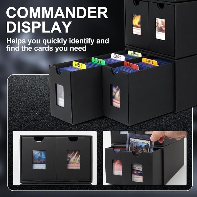 Card Storage Box, 20000+ Trading Card Storage 4000+ Toploader Card Storage Box for Commander Display,with 72 Dividers, Labels & Tapes,Fit for TCG, PTCG, MTG - Image 5