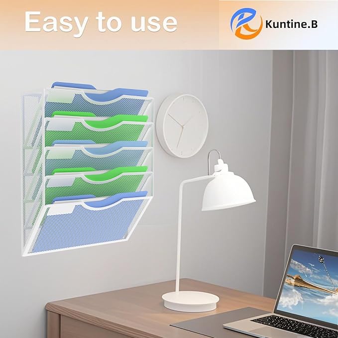 Kuntine.B Wall File Organizer Office Hanging Magazine Holder Wall File Organizer for Office Home - Image 7