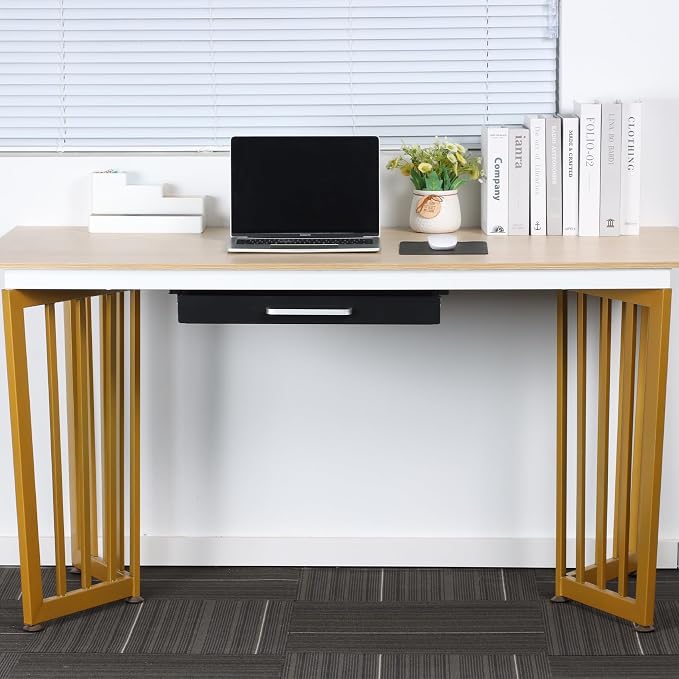 Under Desk Drawer 21" with 4 Divider Trays, Storage Drawer Organizer | Black, Under Counter, Desk Accessory, Attachable for Workbench, Adjustable Brackets, for Desk Lip with Crossbar, Clamp Mount - Image 9