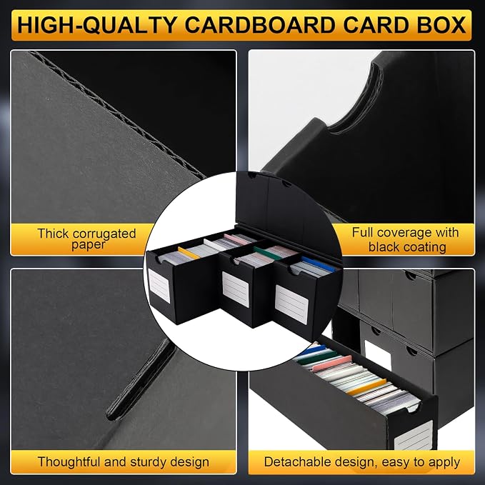 Trading Card Storage Box, Includes 21-600 CT Boxes & Card Dividers, + Trading Card Organizer for Collectible Card Games, for TCG, MTG, PTCG, Baseball Cards, with Labels & Tapes - Image 5